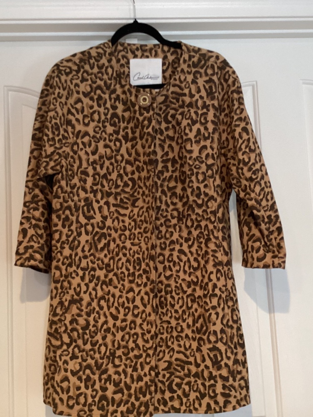 Carol Anderson By Invitation Leopard Women Jacket, Size M, Color Brown Preown